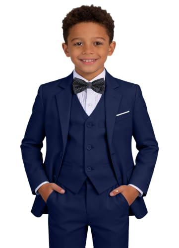 Image of Boys Suit for Kids Formal Slim Fit Tuxedo Suits Ring Bearer Outfit