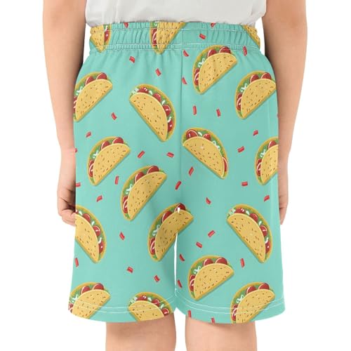 Boys Summer Shorts Casual Teens Athletic Shorts Cute Printed Kids Drawstring Waist Beach Pants with Pockets4