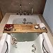 Produktbild Bambus Bad Caddy Rack Badewanne Tablett  Verstellbare Home Spa Holz Bad Caddy Mit Weinglas, Tablet/Buch, Smartphone-Halter