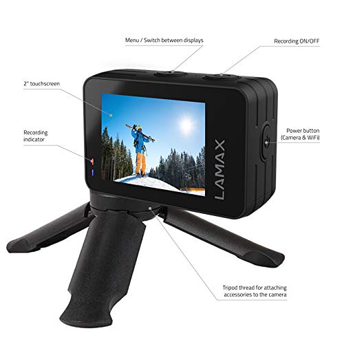 Lamax W9.1 Action Cam 4K, incl. Stativ, waterproof, Zeitraffer, Zeitlupe, Stoßfest, WLAN, Dual-Disp - Image 6