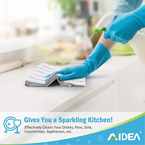 Aidea Microfiber Cleaning Cloth 8Pk, 12”X12”, Super Soft And Absorbent, Multi-Purpose Microfiber Cloth For House, Kitchen, Bathroom-White/Grey/Blue/Brown #TOP4