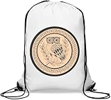 Couleur : blanc Sac de gym décontracté avec cordon de serrage Motif hibou Amphore d\'Athènes Blanc