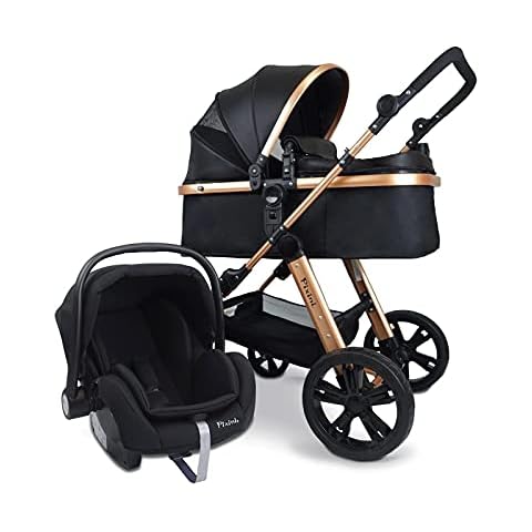 Pixini Kinderwagen (Arizona 3in1 inkl. Babywanne & Buggy & Auto-Babyschale - Alu-Rahmen Cover