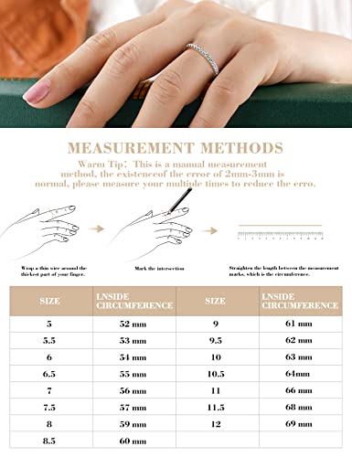 Silvernana Moissanite Wedding Band,925 Sterling Silver Rings For Women With 18K White Gold Plated,Stackable Rings For Women Wife Girlfriend Size 7 #TOP6
