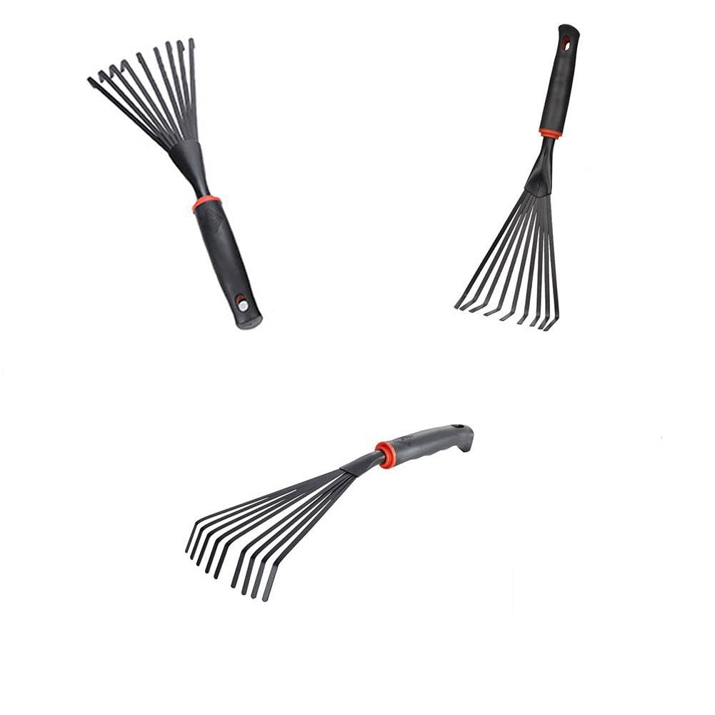 Tooloflife Mini Rastrello Da Giardino 9 Rebbi – Acciaio Temperato Con Impugnatura Ergonomica – Attrezzo Portatile Per Foglie E Pulizia - 3