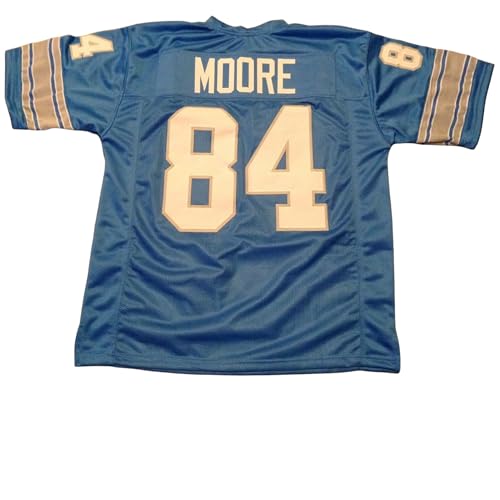 Generic Herman Moore Blue Jersey Stitched Custom Football New No Brand/Logos (US, Alpha, XX-Large, Regular, Regular, Blue)