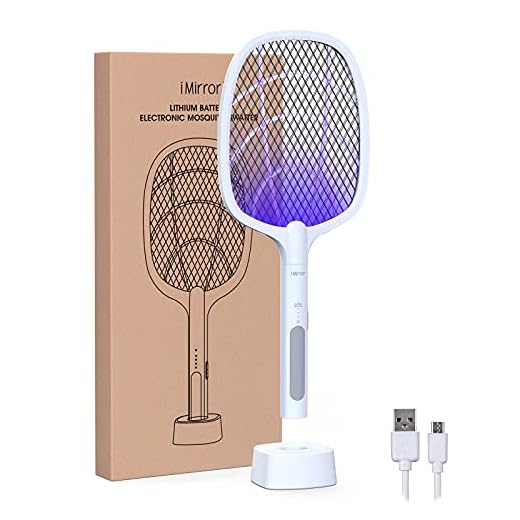 Bug Zapper, Mosquito Killer Mosquitoes Lamp & Racket 2 in 1, USB Rechargeable Electric Fly Swatter for Home and Outdoor Powerful Grid 3-Layer Mesh