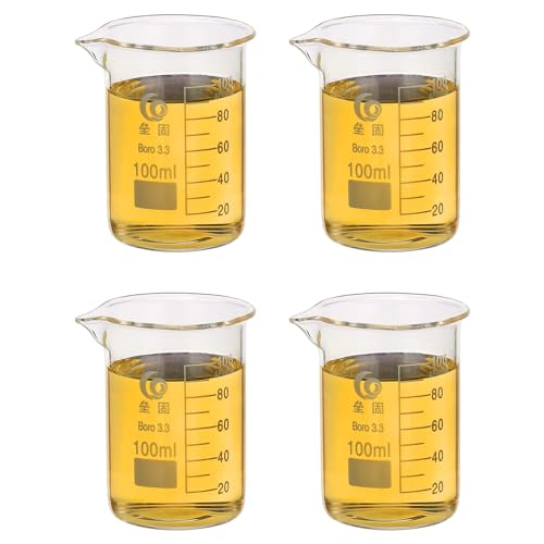 Becher en verre 100ml PATIKIL transparent pour réussir vos dosages de précision sans résidu