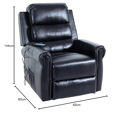 Mendler Fernsehsessel HWC-K63, Relaxsessel Sessel, Liegefunktion Aufstehhilfe Massage Heizfunktion, Kunstleder - schwarz – Bild 3