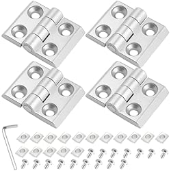 Bisagras Abatibles 4 Piezas plata, Bisagra con Rodamiento Bisagras de Aleación de Zinc Bisagras Pequeñas para Reparación de Puertas, Ventanas
