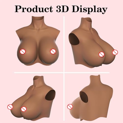 Silicone Breasts Forms,Fake Breastplate B-S Cup Fake Boobs for Crossdressers Transgender Drag Queen Cosplay(Plus Size)4