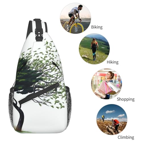 Bolso tipo Sling para Hombre y Mujer Negro Urbano miniatura 5