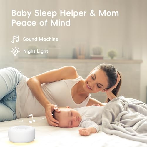 HOUSBAY Baby Sound Machine with Night Light, 18 Soothing Sounds, Portable Lullaby Machine, Timer, White Noise Soother for Sleeping, Toddler Sleep Trainer & Kids Bedroom Soother - Image 2