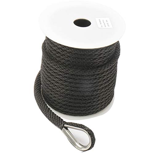 image for NovelBee 3/8 Inch 150Feet Premium Solid Braid MFP Anchor Line Anchor R