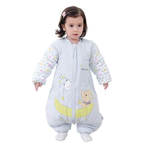 Mallalah Sac de Couchage d'hiver pour Bébé Gigoteuses Douillette à Pieds Confortable Amovibles Cartoon Design Coton Pure pour Nouveau-né 3-48 Mois (XL(90-105CM, 2-4 Ans))