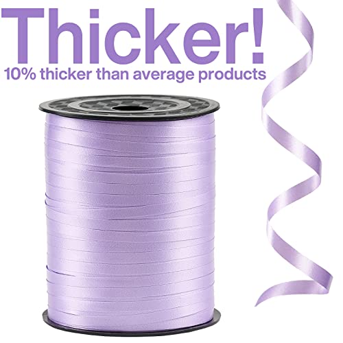 Image of PartyWoo Light Purple Curling Ribbon, 500 Yard for Crafts, Balloons, Gift Wrapping, Hair, Florist Flower - Pastel Colored String (1 Roll)
