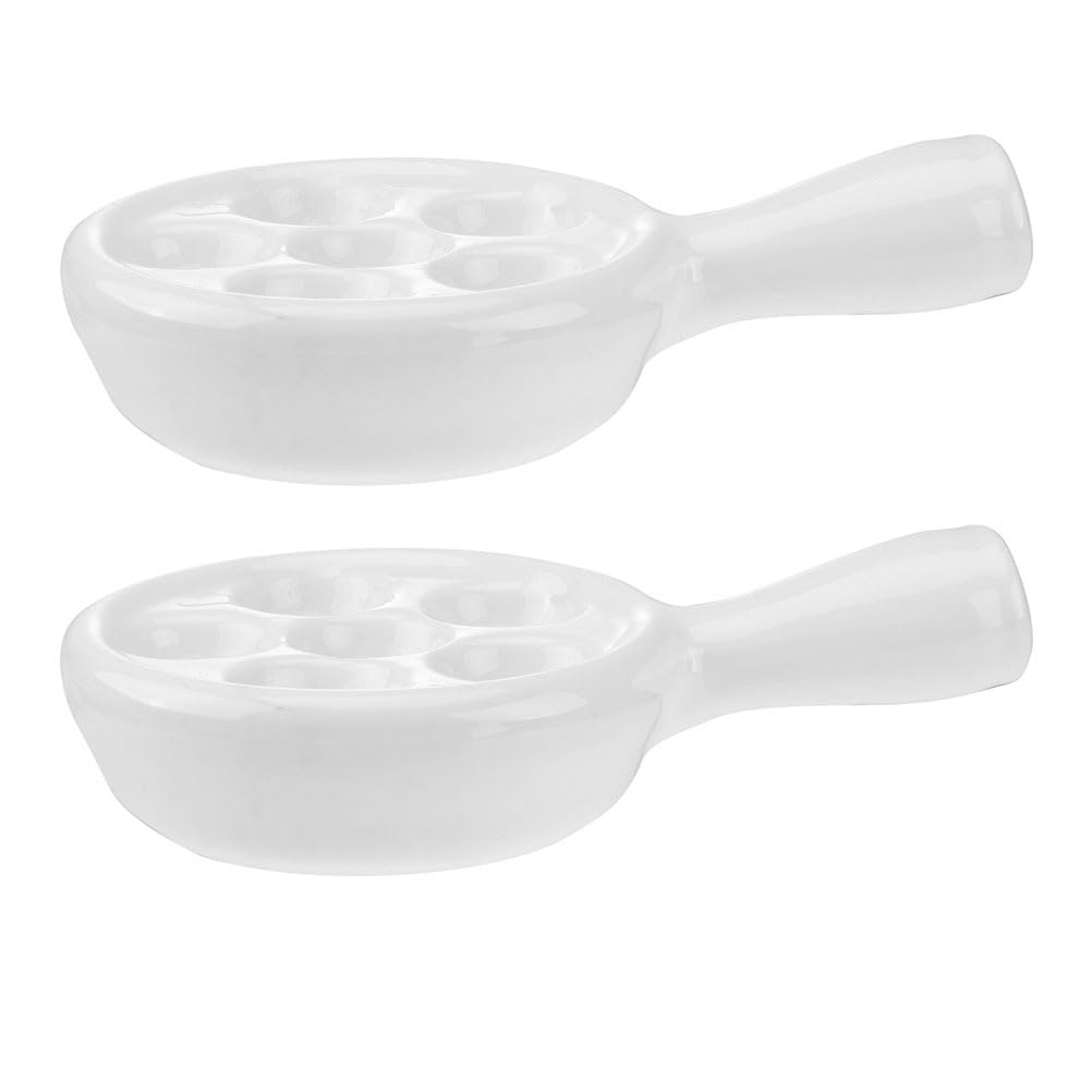 Alipis Plat À Escargots En Céramique 12 Trous Résistant Haute Température 19X12 Cm Assiette Pour Escargots Lavable En Lave-Vaisselle Parfait Pour Repas En Famille Et Apéritifs