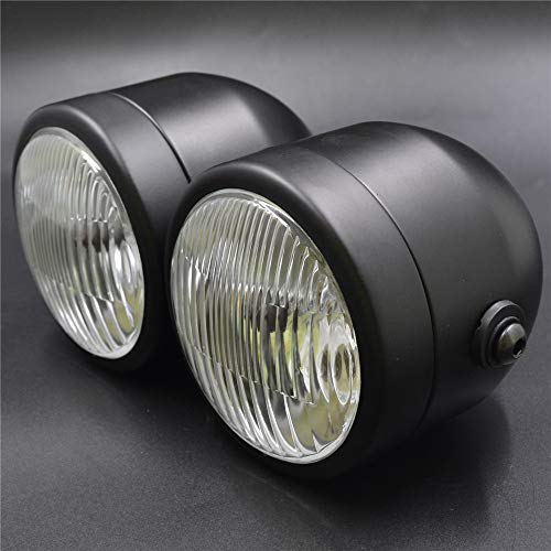 BJ Global Faro Delantero Doble Dominator deporte motocicleta faros Dual STREETFIGHTER Cafe Racer