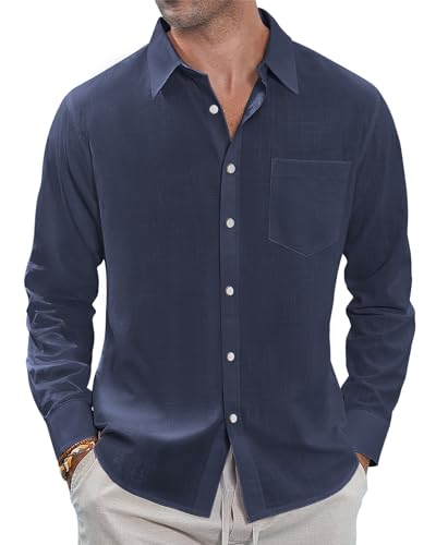 Chemise en lin homme J.VER ample taille 3XL pour ne plus souffrir de la chaleur en été