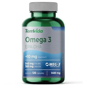 Omega 3 - EPA | DHA + Vitamina E - 1400 mg - 120 cápsulas - Tem Vida