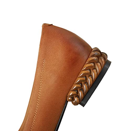 TinaCus Handmade Women's Genuine Leather Vintage Pointed Toe Flats Shoes3