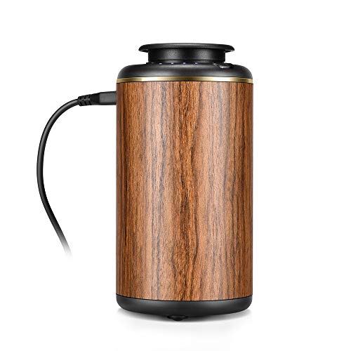 Essential Oil Diffuser Waterless, Battery Powered Car Diffusers for Essential Oils, Small Portable Aromatherapy Diffuser Plug-in, Wood Grain Aroma Diffuser 10ML for Travel Office Car