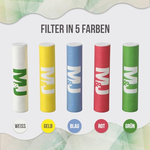Mari & Juan 1000 Aktivkohlefilter 6mm Slim Size I Aktivkohlefilter dünne Filter mit Aktivkohle aus Kokosschale, 1000 Stück, bunt I Vorratspack I Schadstoffärmeres Raucherlebnis