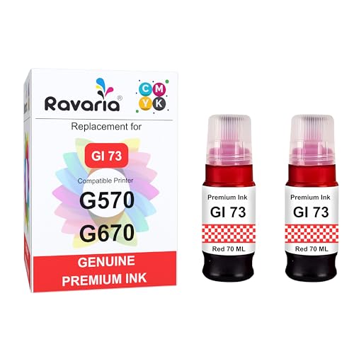 Image of GI 73 Compatible Red Ink 70ml for Canon Pixma G570 / G670 Printer (GI 73 Ink Red 2 Pcs)