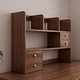 3-stöckiges Holzregal für die Arbeitsplatte, freistehend, Bücherregal mit Schubladen, großes Fassungsvermögen, für Zuhause, Büro und Wohnheim, einfache Montage (100 cm)