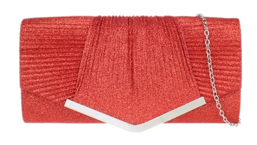 Pochette de soirée plissée à paillettes sac à main femme pour cérémonie et cocktail