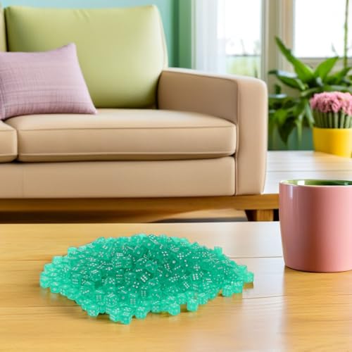 Dados mini transparentes verdes para proyectos educativos escolares y enseñanza de matemáticas 6