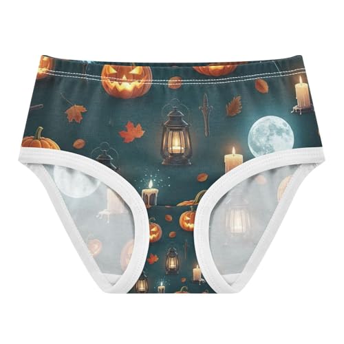 Toddler Girl Briefs, Halloween Funny Pumpkins Girls' Cotton Brief Underwear, 2T–8 Years