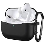 ULAK AirPods Pro Case Cover, Silicone AirPods Pro Case Skin Designed Shock-Absorbing Protective Cover with Keychain for AirPods Pro (2019 Release), Black