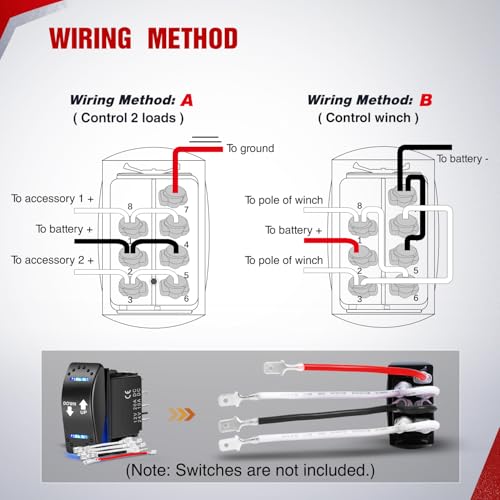 Image of Nilight 7 Pin Rocker Switch Jumper Wires Set for 7Pin Toggle On /Off Rocker Switch Wiring fot Automotive Polaris Ranger RZR ATV Console Switch Install 1 Set Switch Not Included