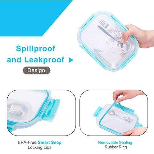 Image of [3-Pack,36 OZ]Large Glass Food Storage Containers with Locking Lids - Bento Box Glass Lunch Containers - Glass Meal Prep Containers - Glass Storage Containers with Lids - Glass Snack Containers