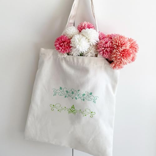 FINGERINSPIRE Estêncil de desenho de borda de plantas com um pincel de pintura 29,7 x 21 cm, 6 estil