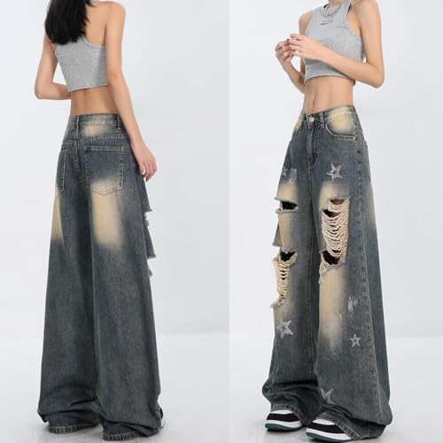 Fashion-Vintage-High-Waisted-Baggy-Wide-Leg-Ripped-Jeans-Y2K-Star-Washed-Casual-Straight-Leg-Denim-Pants 41h5zwC8NYL