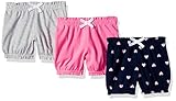 Amazon Essentials Baby Girls 3-Pack Bloomer, Pink/Blue Heart, 18M