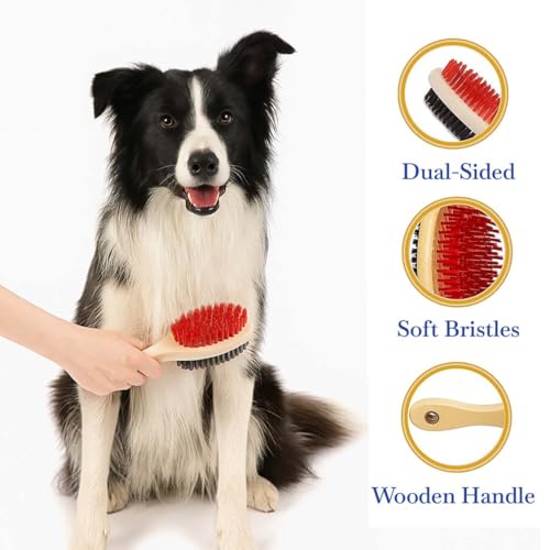 Image of Pets Empire 3-in-1 Dog & Cat Grooming Combo - Self-Cleaning Slicker Brush, Silicone Bath Brush & Deshedding Glove | Pet Grooming Kit for All Breeds & Fur Types