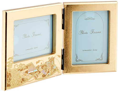 ミタニ 山中漆器 写真たて 金 29.5cm 山中塗 箔工芸 ダブル フォトフレーム 千年絵巻 M17265-2