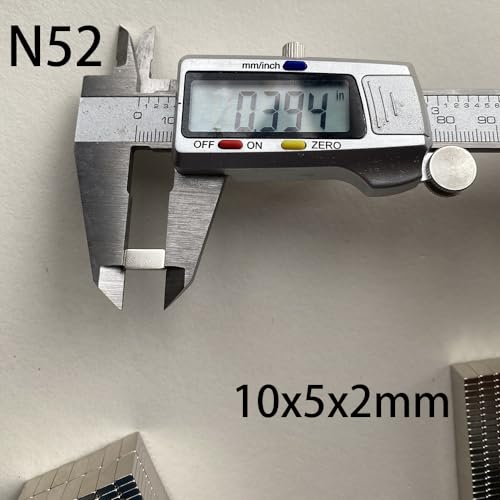 DOUMAG N52 10X5X2mm Neodymium 0.395X0.197X0.079INCH Magnet Super Generation Standard Rare Earth Booster Strong Block Permanent Magnetic Imane Bar Motor Generator Search Magnets Custmised (50)
