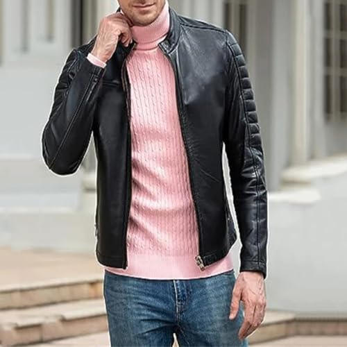 Men's Turtleneck Casual Knitted Sweater Warm Fitness Pullovers Tops4