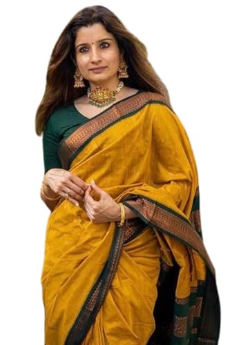 SGF11 Women's Kanjivaram Soft Lichi Silk Saree With Blouse Piece