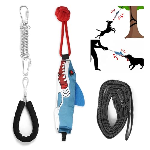 TIPOOP Dog Rope Tug Toy for Aggressive Chewers, 2 in 1 Tug of War Dog Toy with Handle & Ground Stake Outdoor Anchor, Heavy Duty Interactive Yard Self Play Toy for Large Medium Dogs