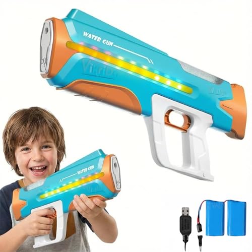 Image of VikriDA Holi Electric Water Gun Toy for Kids Electric Pichkari with Light Effects Automatic Water Soaker Gun Rechargeable Battery Holi - Boys and Girls (Multicolor)- Age 6 +| Free Extra Battery
