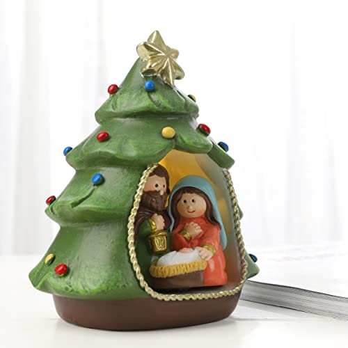 Hodao Nativity Sets For Christmas Indoor Christmas Nativity Sets Decorations Christmas Nativity Set Decor Holy Family Nativity Scene For Xmas Decor Gift - Christmas Party Home Decorations(Green) #TOP2