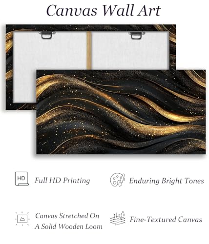 Tableau abstrait vague impression sur toile avec cadre 70x140 cm