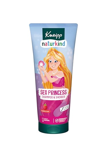 Kneipp Naturkind Seeprinzessin Shampoo & Dusche - nature kids Sea Princess Shampoo & Shower - Kinderduschgel 2 in 1 mit Himbeerduft - tränenfrei & leicht kämmbar - vegan 200ml