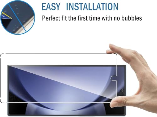 Image of Uyiton Tempered Glass Screen Protector for Samsung Galaxy Z Fold 6 (Front Screen) - Pack of 2 | HD Clear | 9H Hardness | Scratch Resistant | Fingerprint Unlock Support | Case Friendly | Bubble-Free Installation
