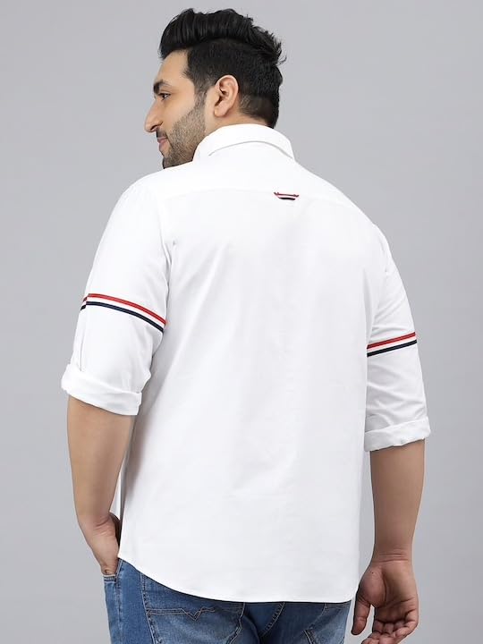 Image of Plus line Men Plus Size Stylish Solid Casual Shirts